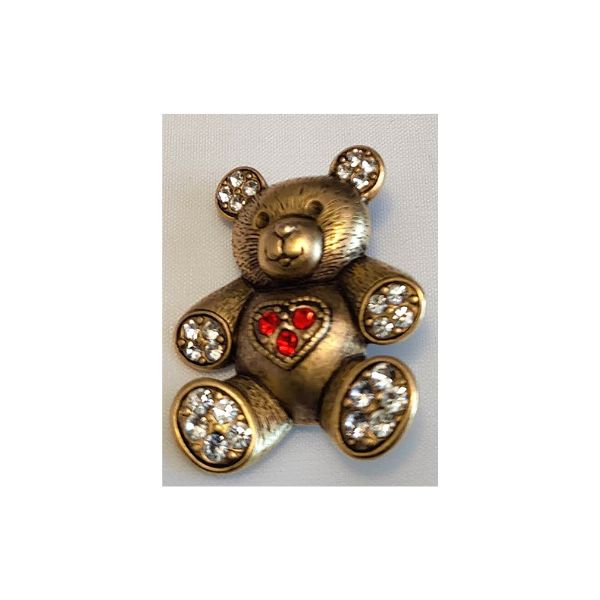 Vintage Signed Jonette Jewelry (JJ) Teddy Bear Brooch