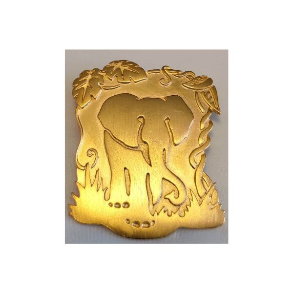 Vintage Signed Jonette Jewelry (JJ) Golden Elephant Brooch