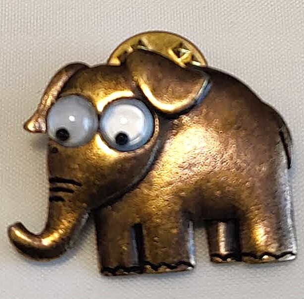 Vintage Signed Jonette Jewelry Elephant Brooch