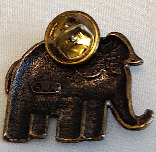 Vintage Signed Jonette Jewelry Elephant Brooch