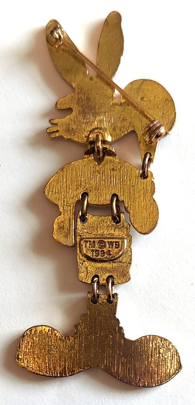 Signed W.B. c1994 Tennis Player Rabbit Pin