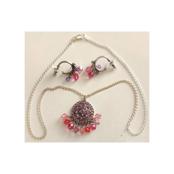 Swarovski Pendant & Pierced Earrings Set