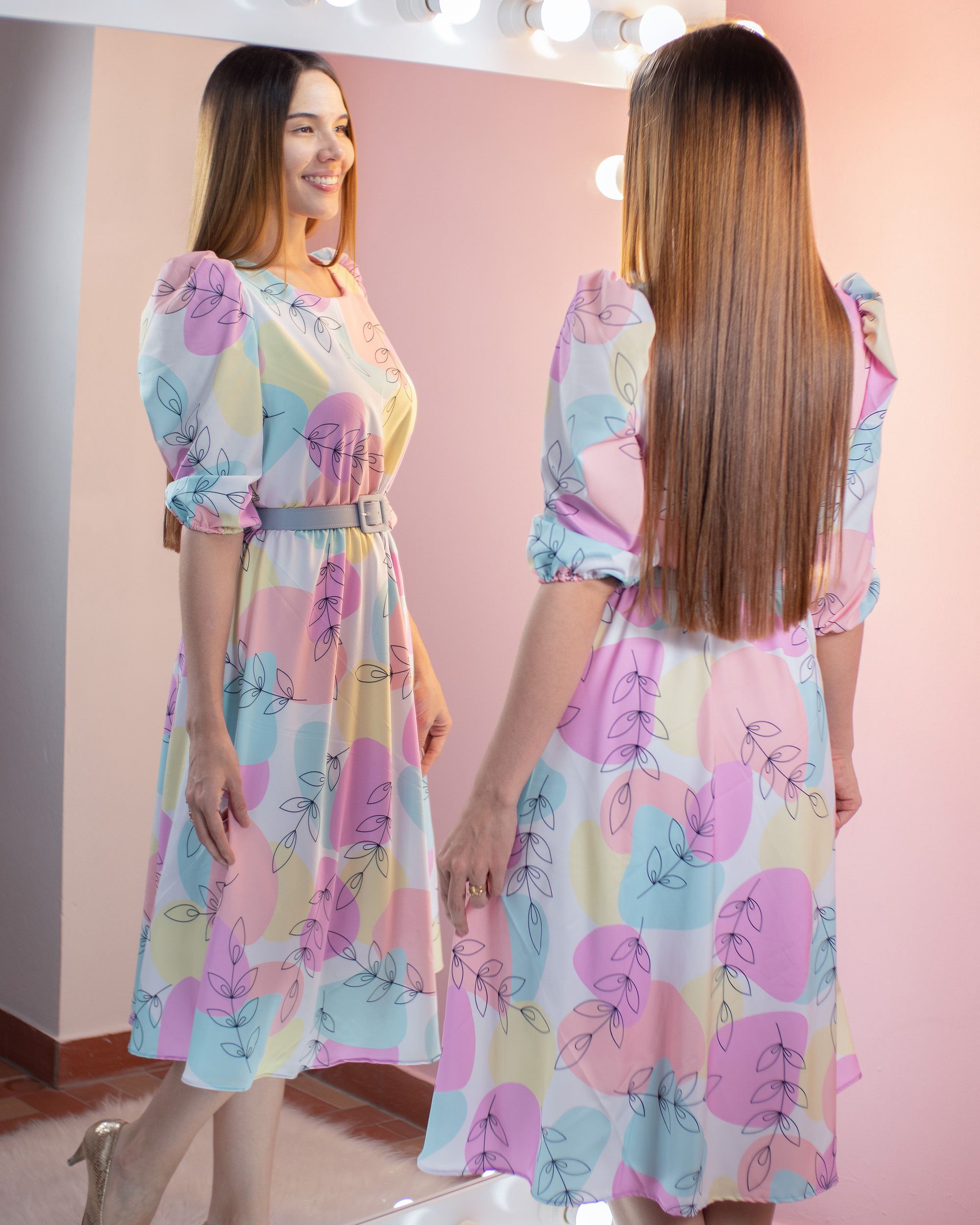 VESTIDO MIDI LEAVES