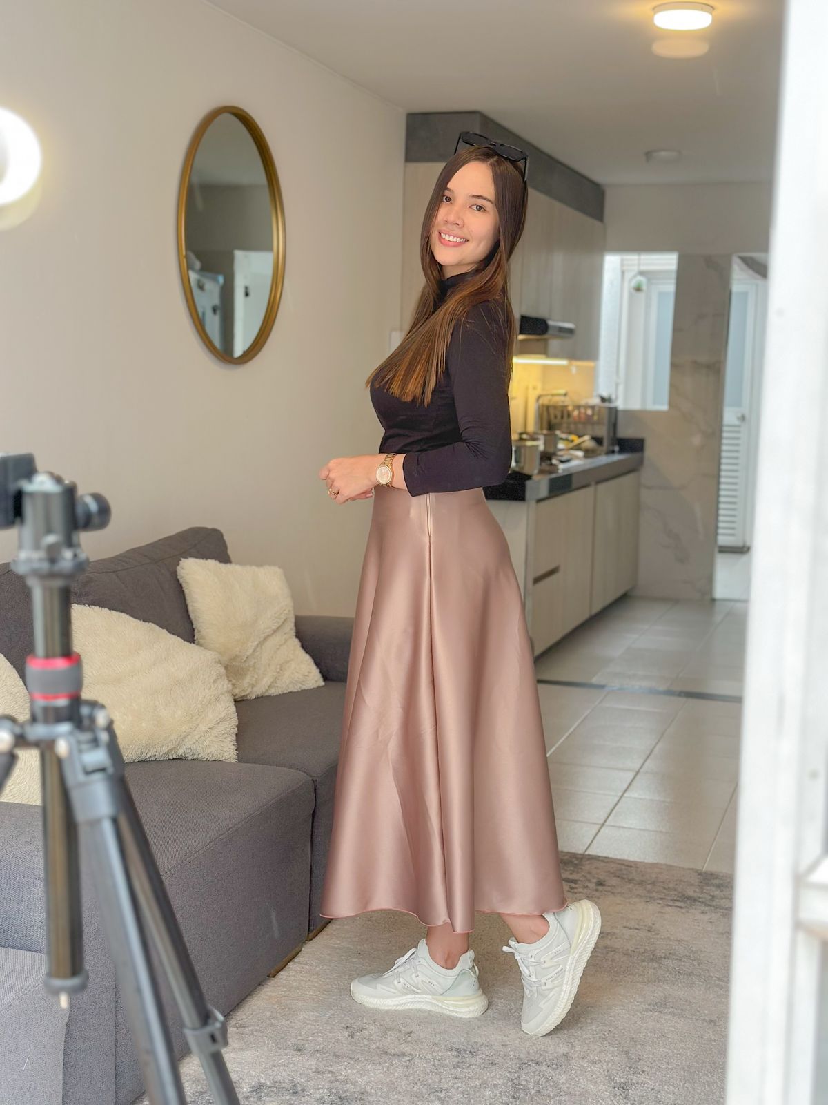 FALDA MIDI SATINADA