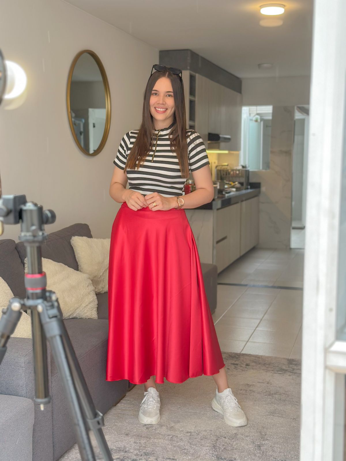 FALDA MIDI SATINADA