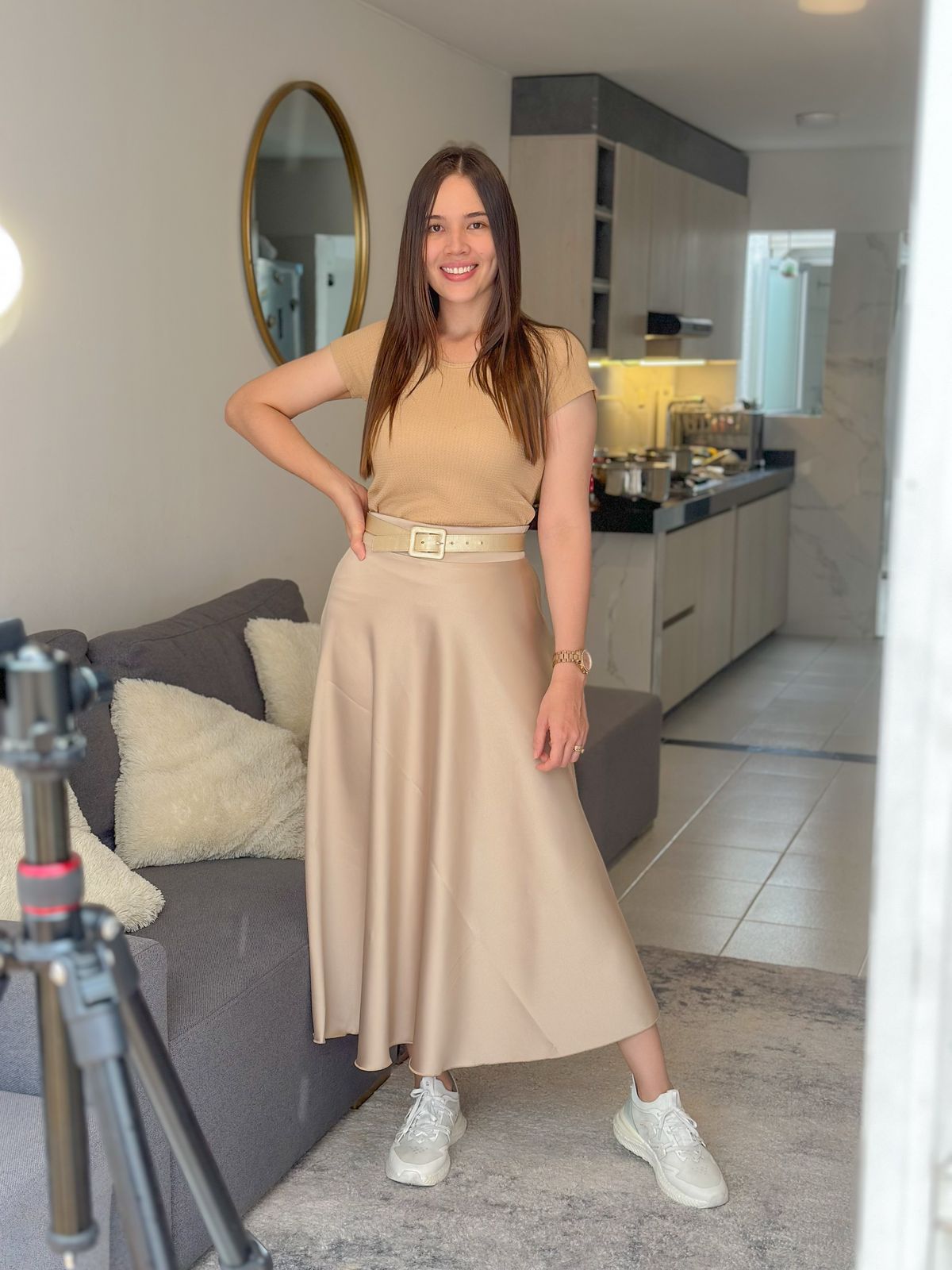 FALDA MIDI SATINADA