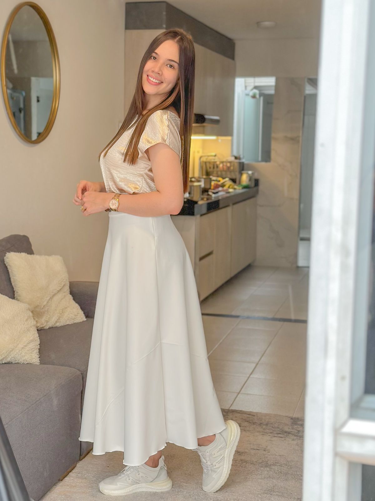 FALDA MIDI SATINADA