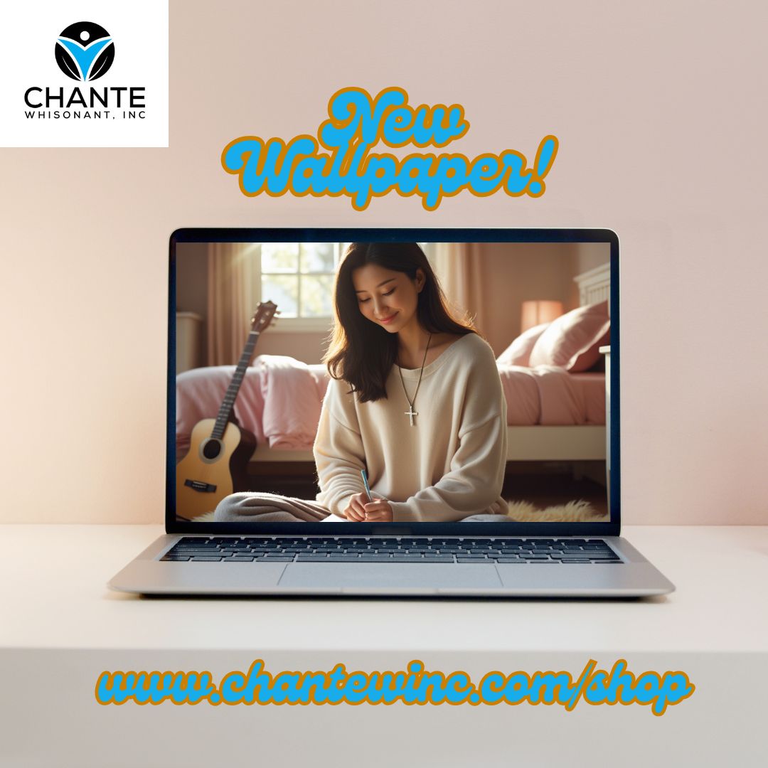 Christian Woman Journaling Digital Desktop & Laptop Wallpaper 16:9 - Asian Woman