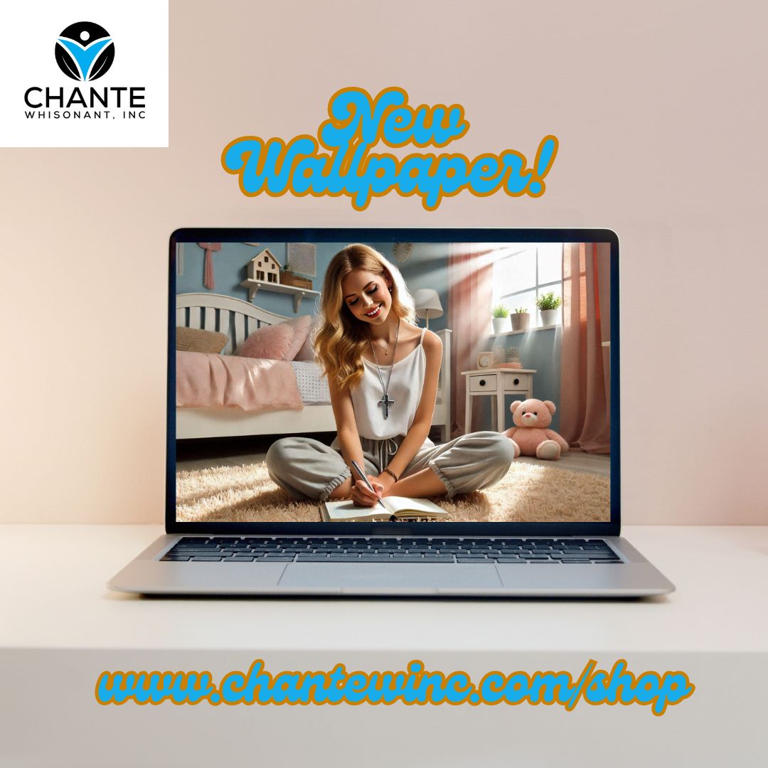 Christian Woman Journaling Digital Desktop & Laptop Wallpaper 16:9 - Blonde White Woman