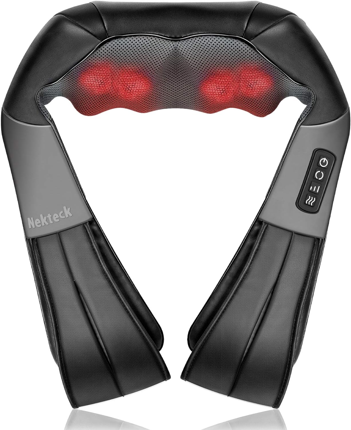 Shiatsu Neck and Back Massager with Soothing Heat, Nekteck Electric Deep Tissue 3D Kneading Massage Pillow for Shoulder, Leg, Body Muscle Pain Relief