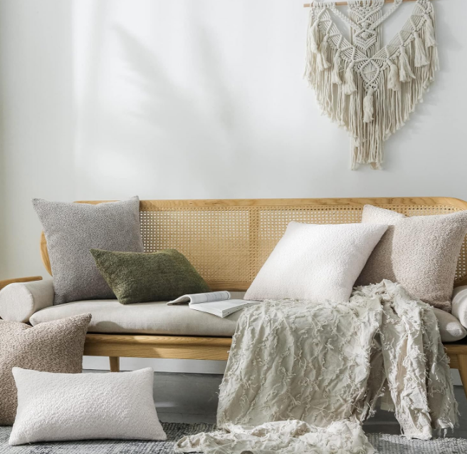 Throw Pillow Covers 12x20 Decorative Pillows for Bed Couch Pillows for Living Room Rustic Pillows Neutral Accent Cushion Cases Set of 2, Olive Green