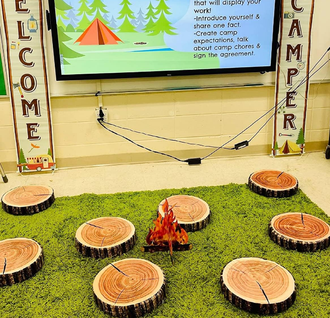 Decorative Round Throw Pillow, 3D Digital Print Comfortable Kids Funny Cute Wood Log Pillow Circle Seating Floor Cushion for Home, Couch, Sofa, Bedroom, Living Room Decor, Stump