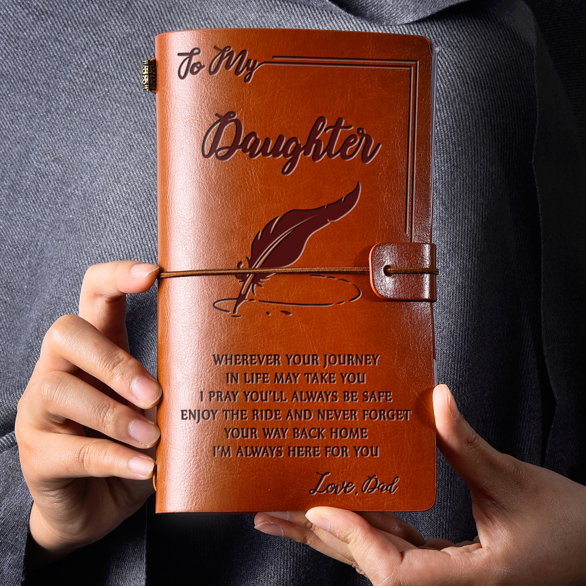 To My Daughter Leather Journal