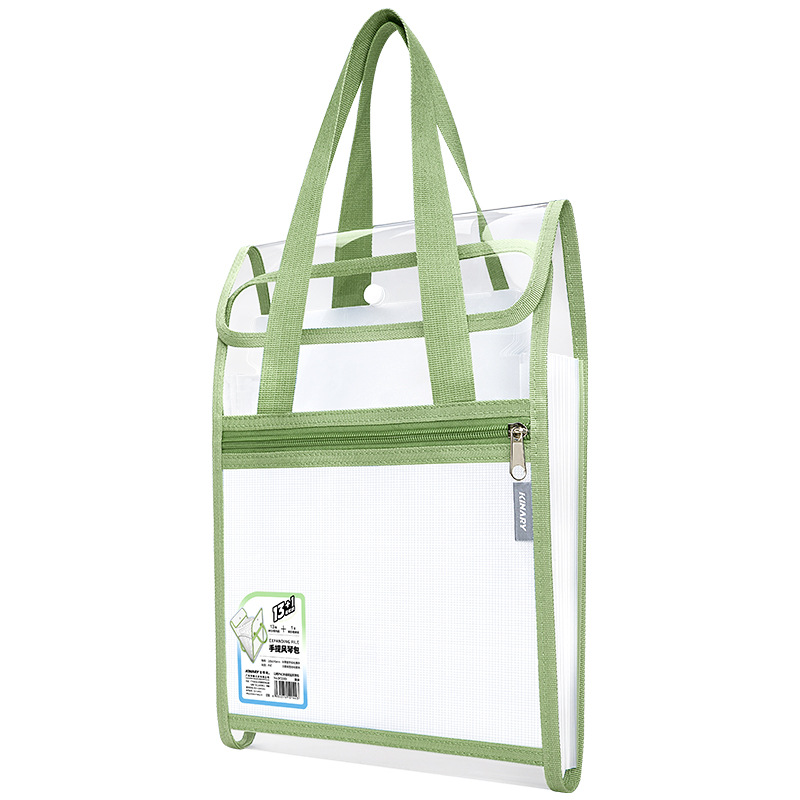 Transparent Green-Trim document Tote Bag