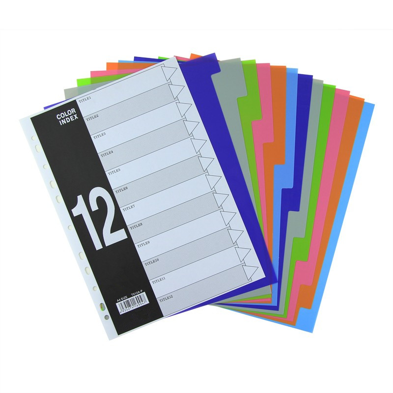 12-Tab Colored Index Dividers