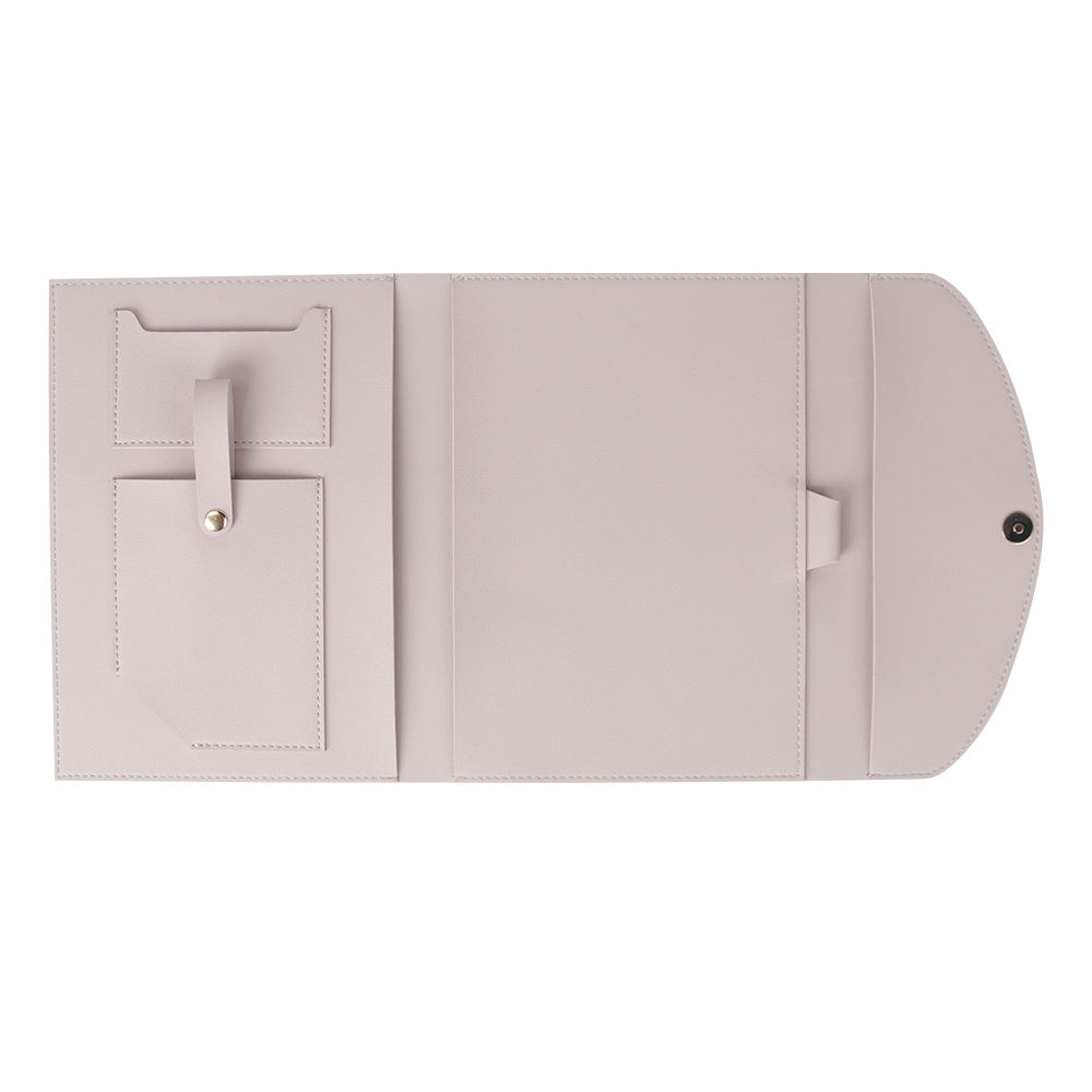 Beige Multifunctional Leather Folder