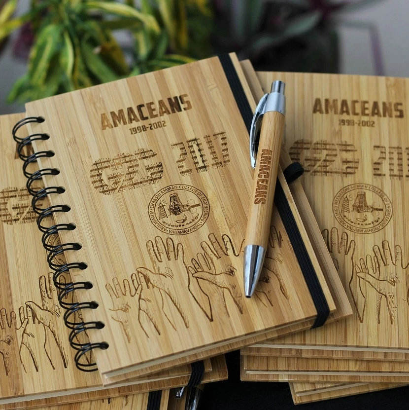 Wooden Engraved Notebooks