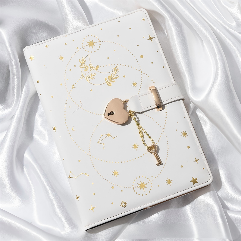 Starry Black Lock Diary