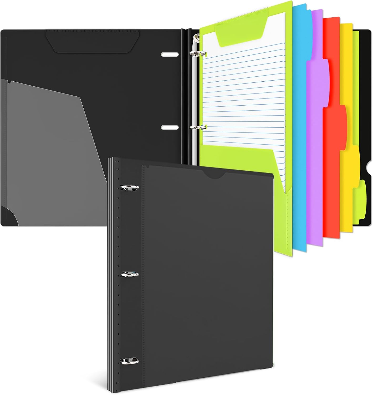 Multicolor 3-Ring Binder with Dividers