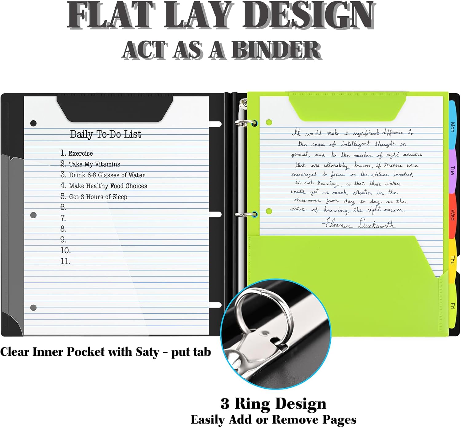 Multicolor 3-Ring Binder with Dividers