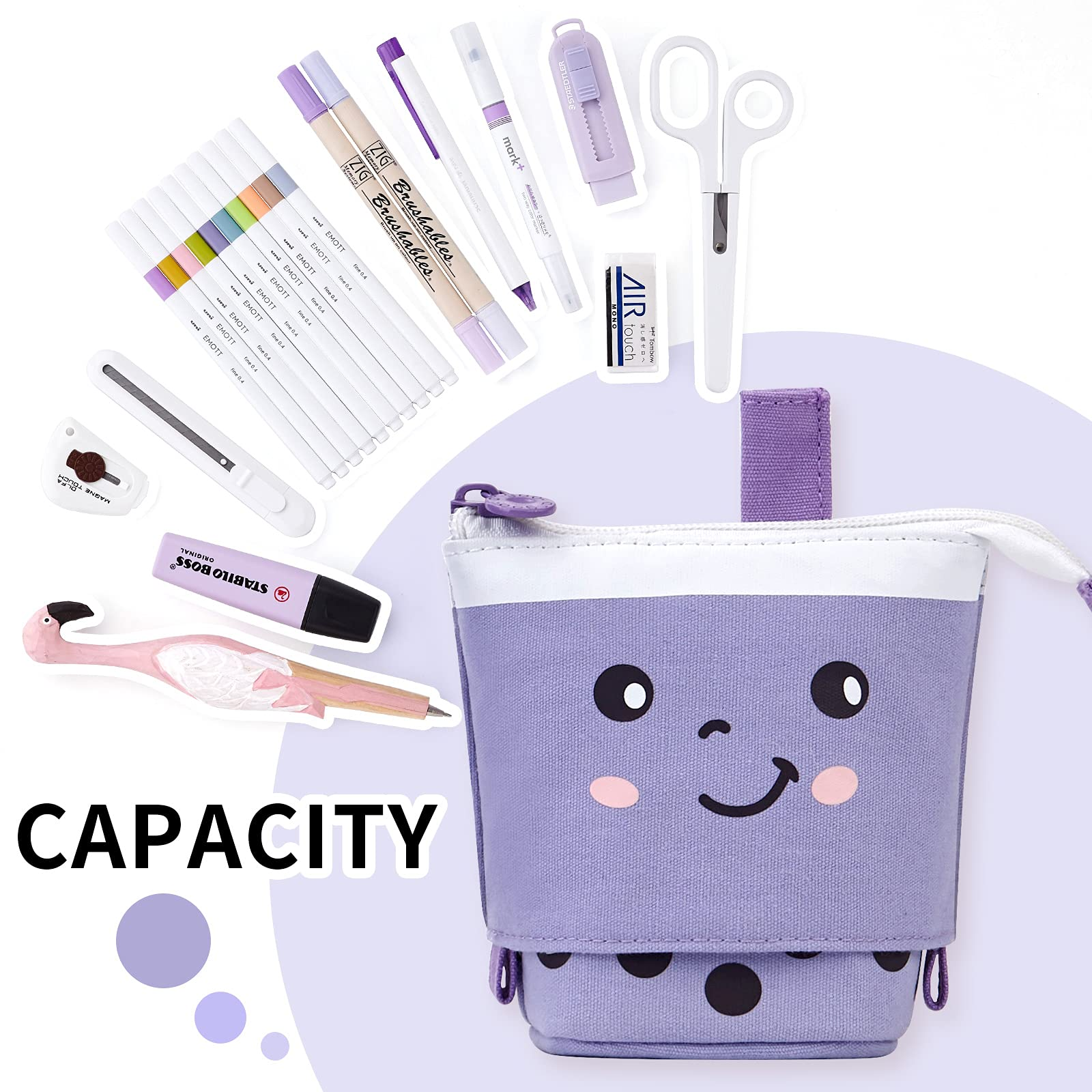 Purple Expandable Pencil Case