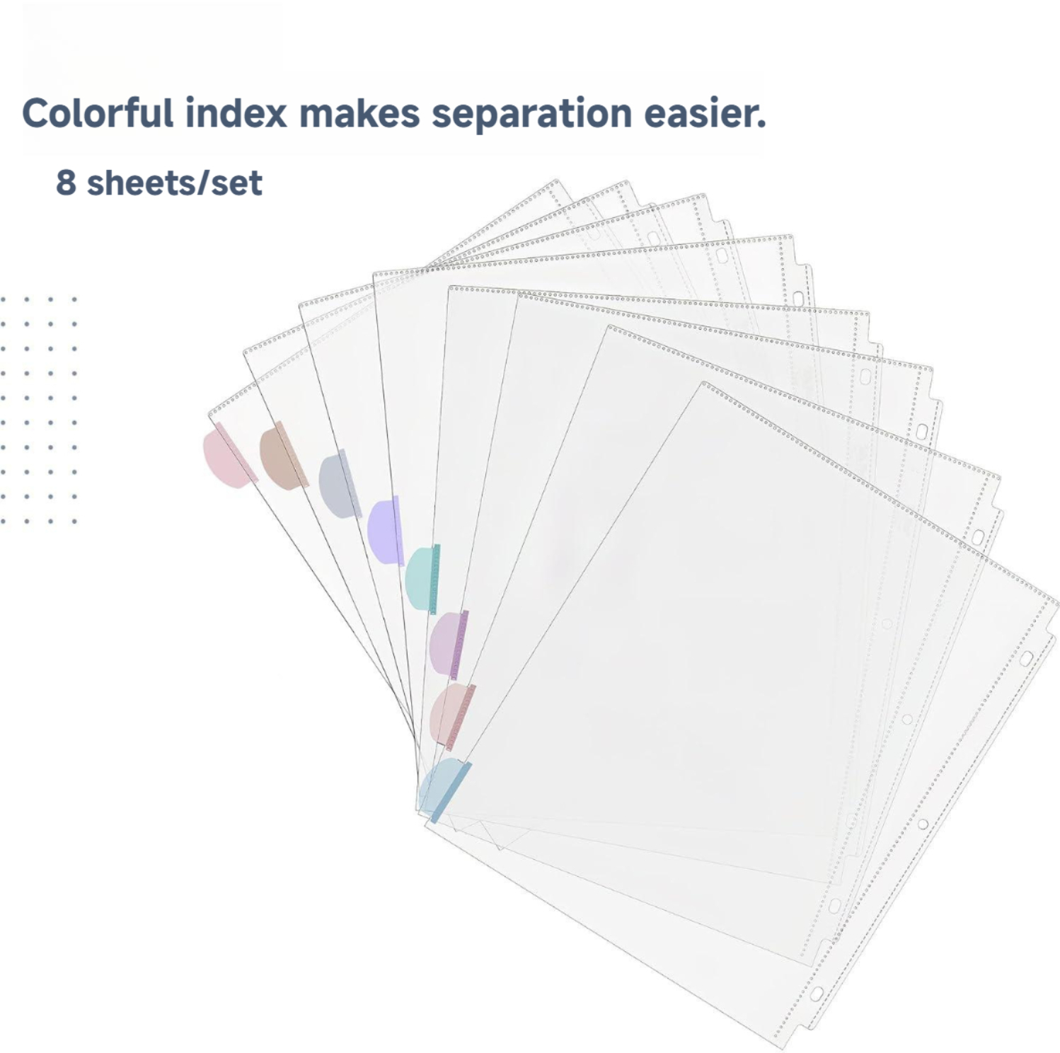 Colorful Index File Dividers (8 Sheets/Set)