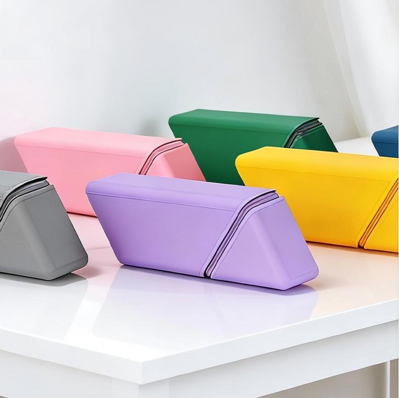 Rhomboid Silicone Foldable Pencil Case