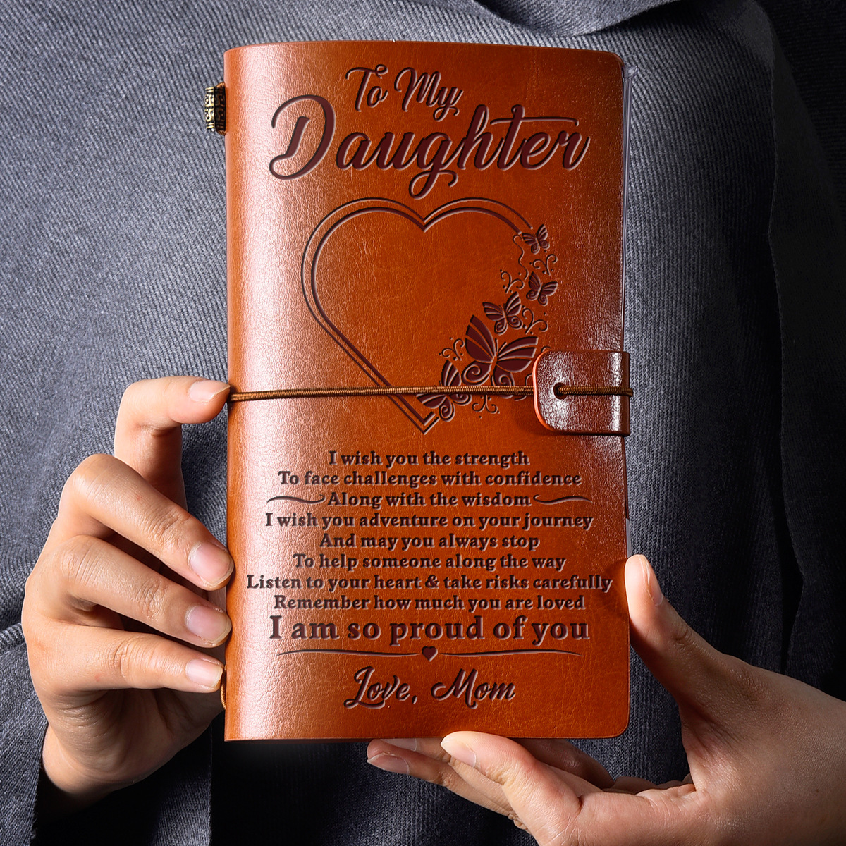 To My Daughter Leather Journal