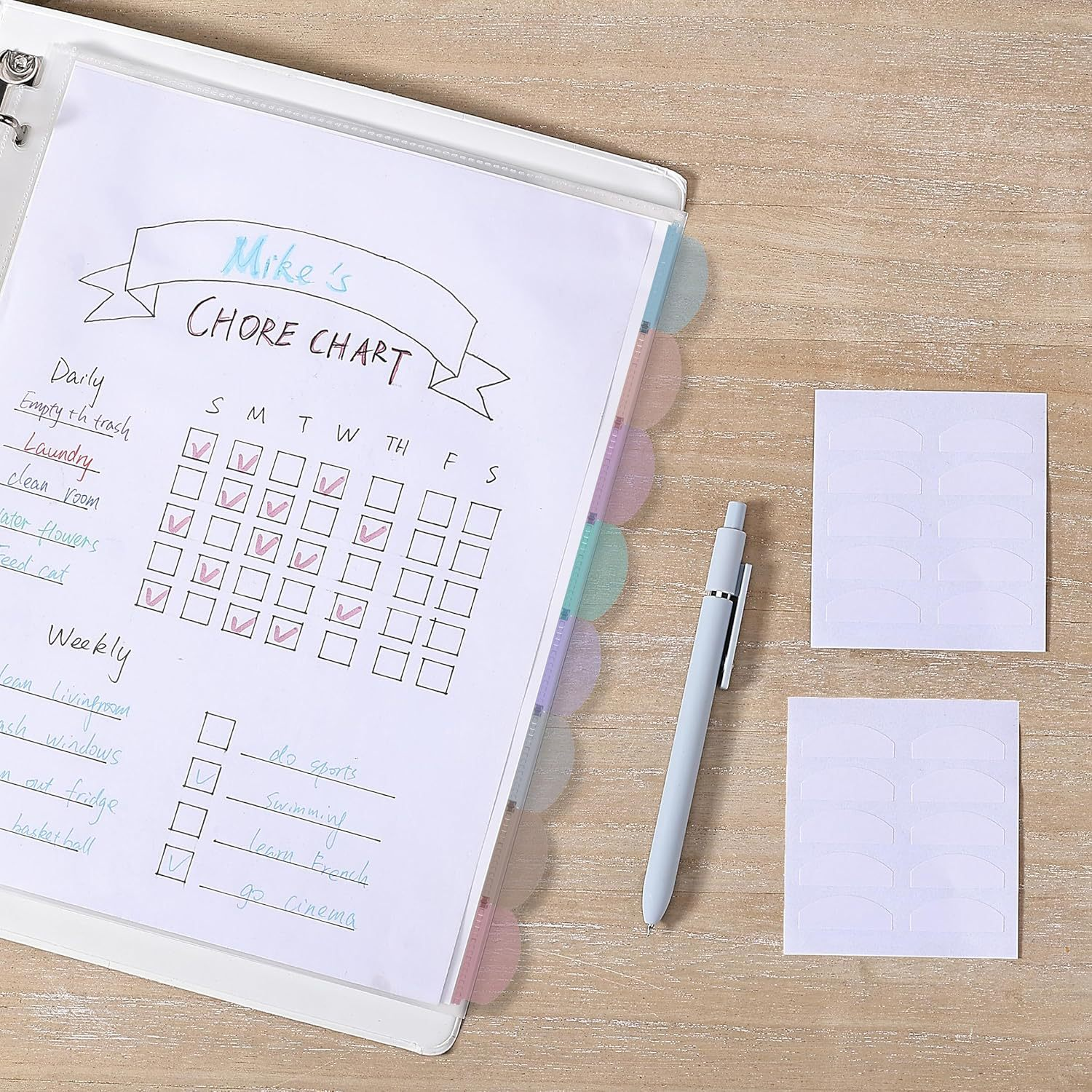 Colorful Index File Dividers (8 Sheets/Set)