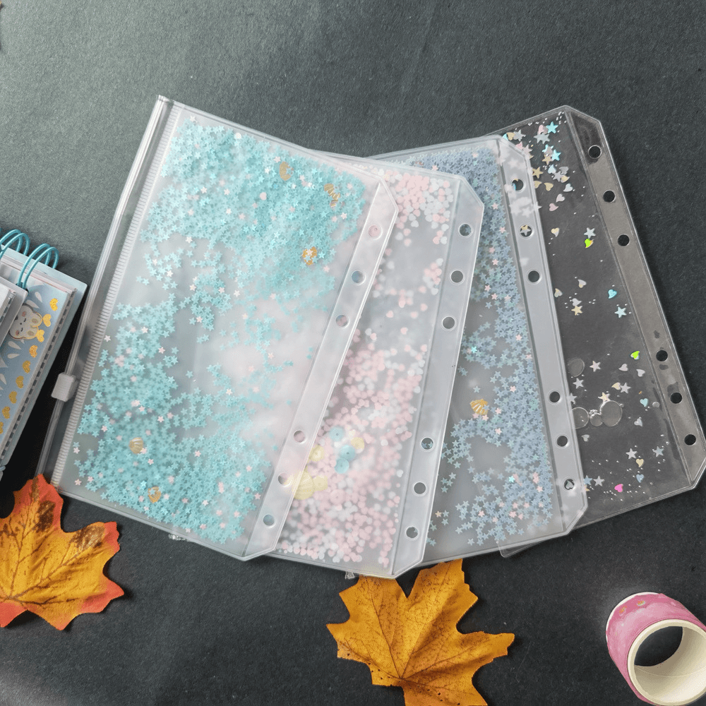 Glitter Zipper Binder Pouches
