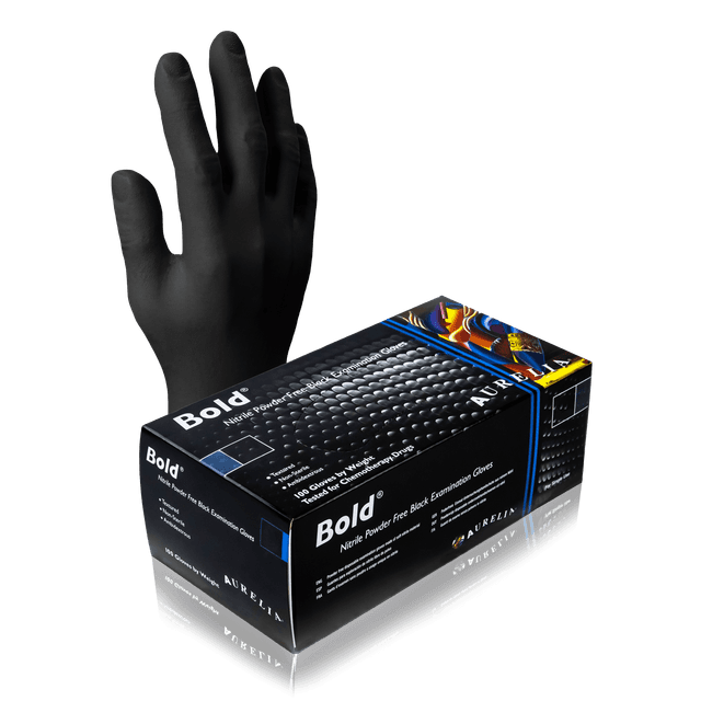 Bold 5 Mil Black Nitrile Exam Gloves