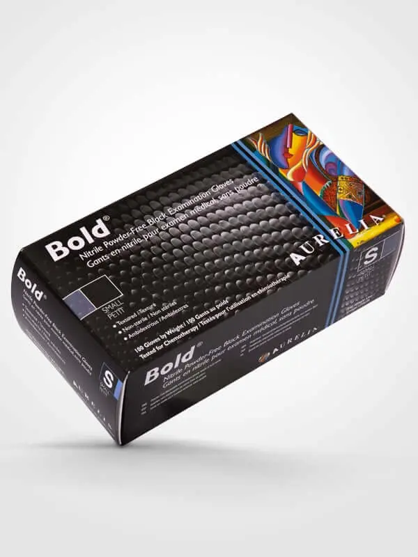 Bold 5 Mil Black Nitrile Exam Gloves