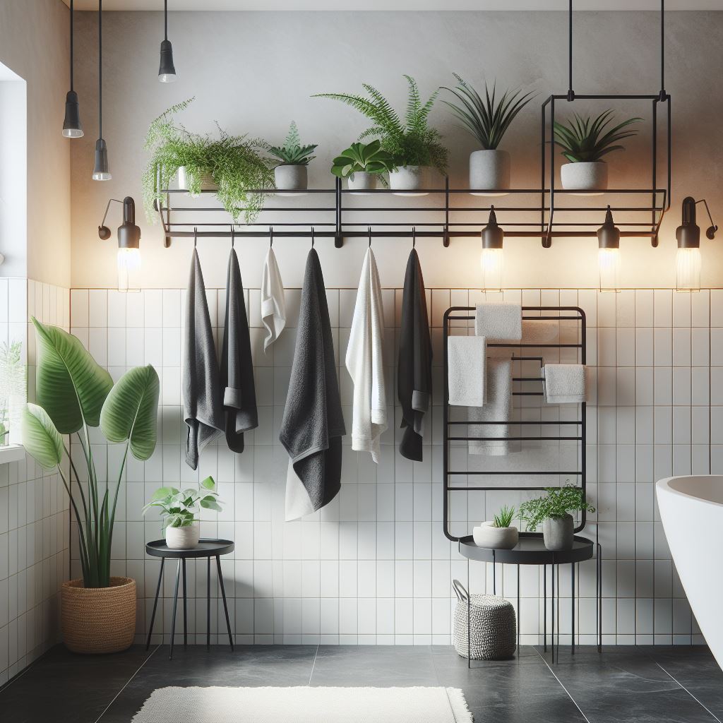 Modern Black Towel Rack