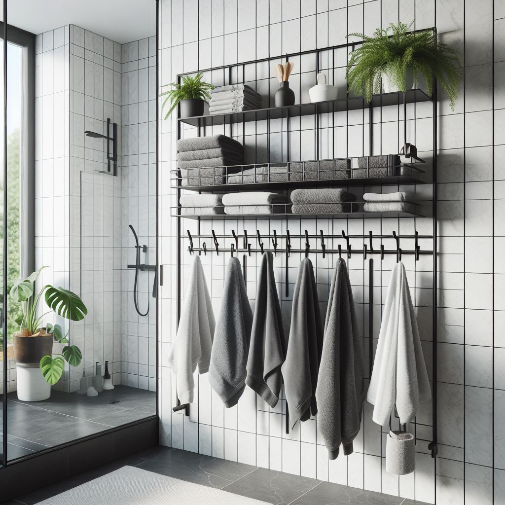 Bathroom Towel Rack Organizer
