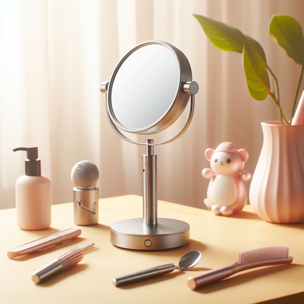 Double-sided vanity mirror