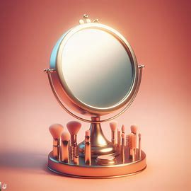 Vanity Mirror with Makeup Brushes