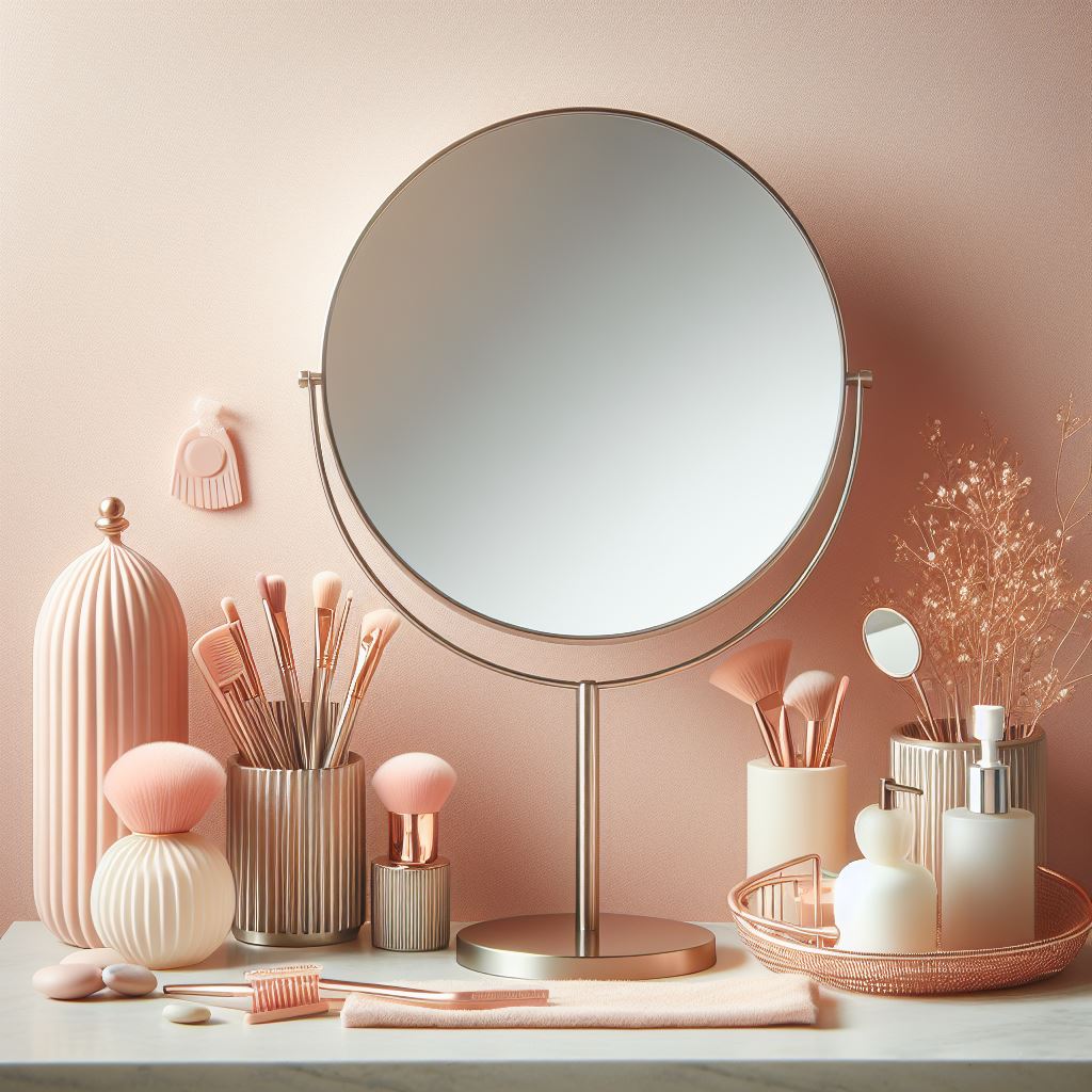 Elegant Vanity Mirror with Accessories