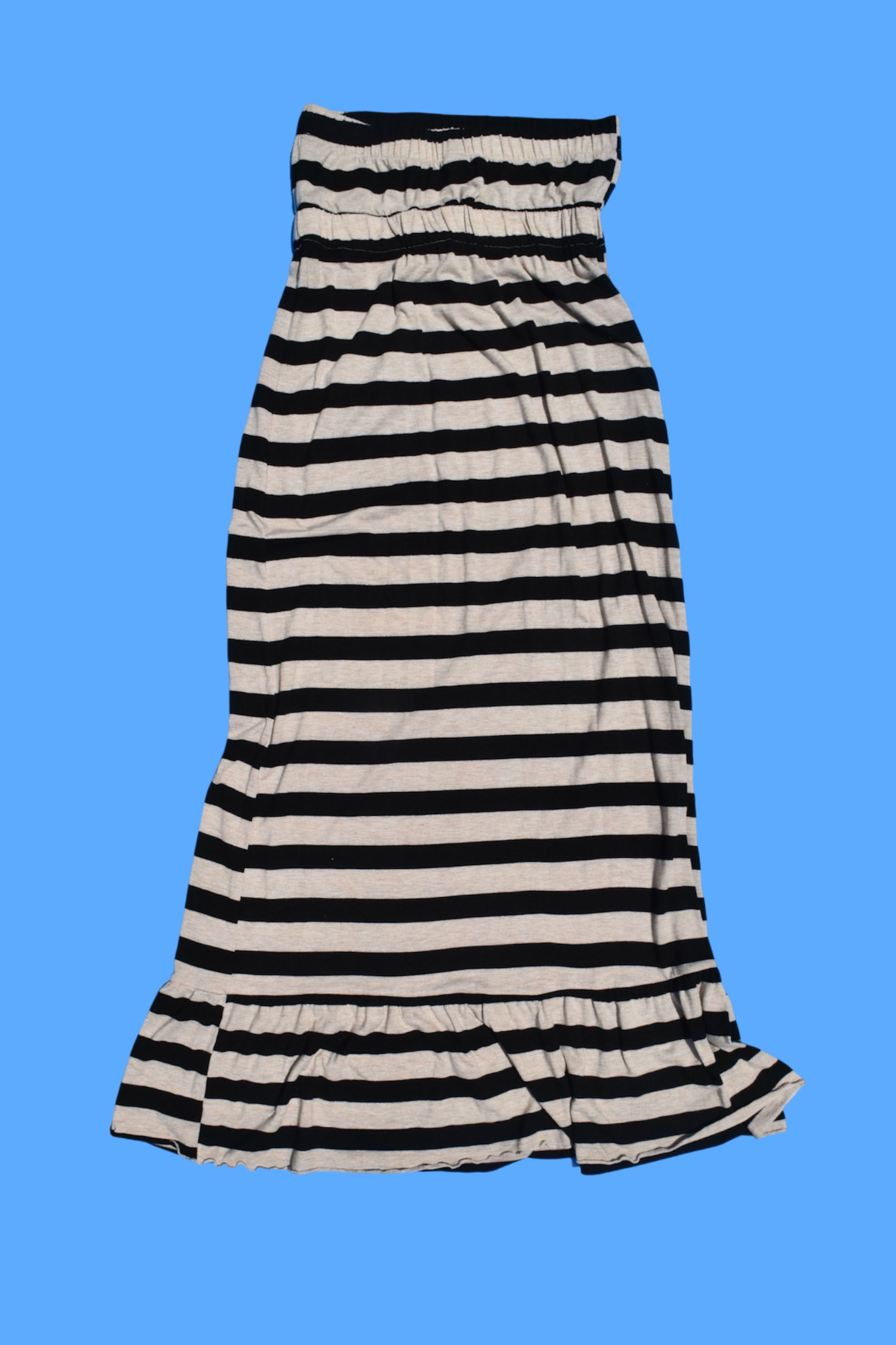 Indie Aesthetic Striped Tube Maxi Dress