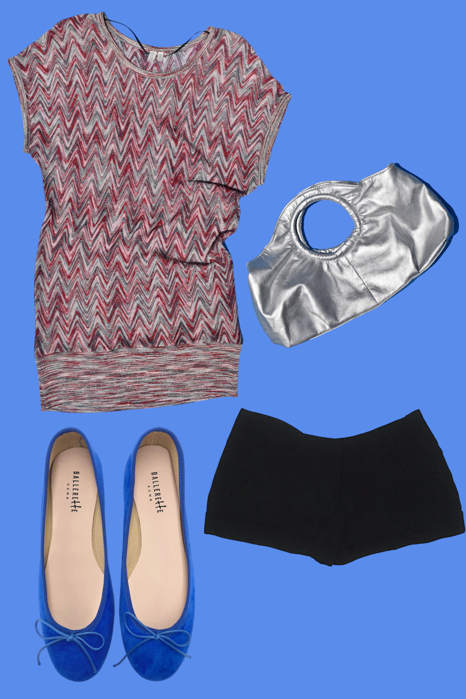 Missoni Style Zigzag Knit Blouson Top 