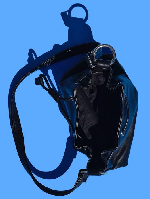 Black Leather Bucket Bag