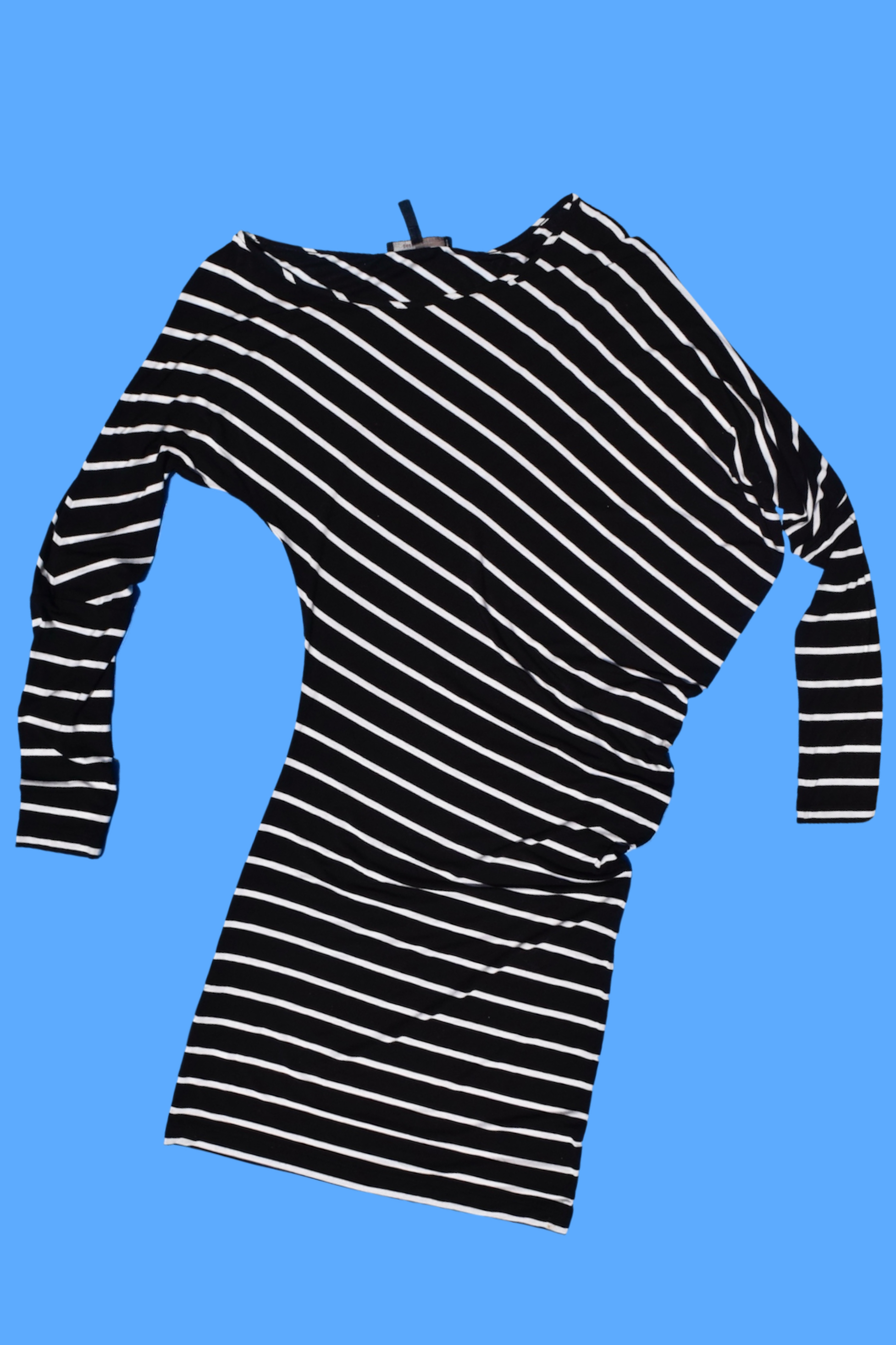 Archival 2010s Off the Shoulder Indie Sleaze Striped Dress