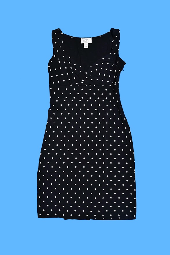 2010 LOFT Polka Dot Sleeveless Mini Dress 