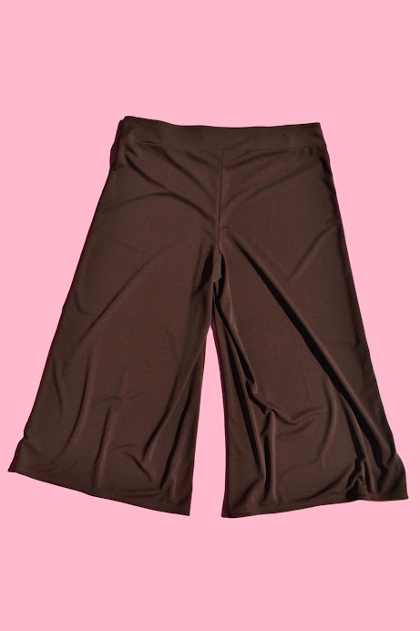Brown Wide-Leg Gaucho Pants