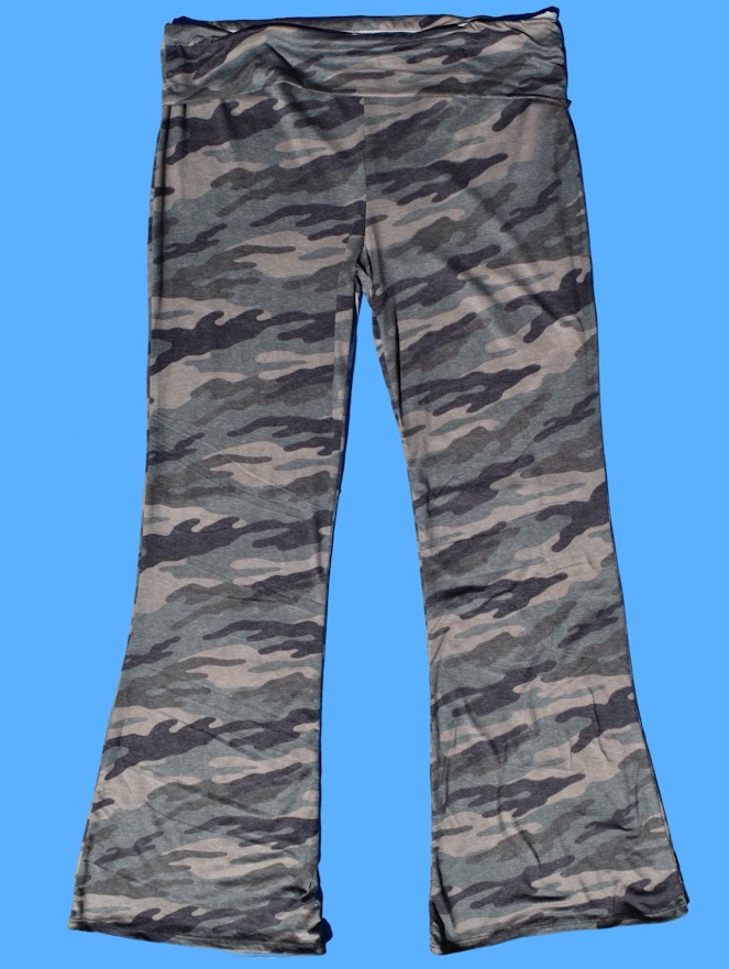 Camo Flare Pants Foldover Waist Pants