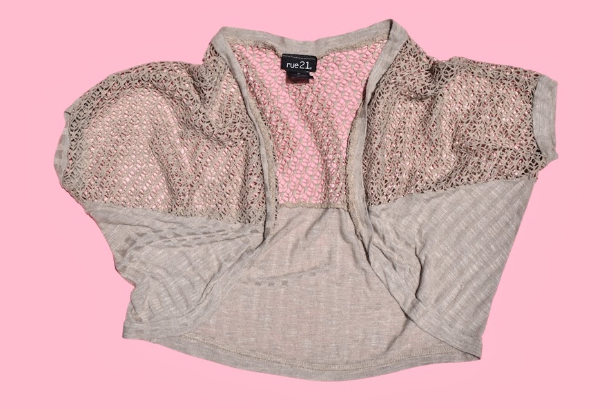 Boho Open Knit Crop Shrug Bolero Cardigan
