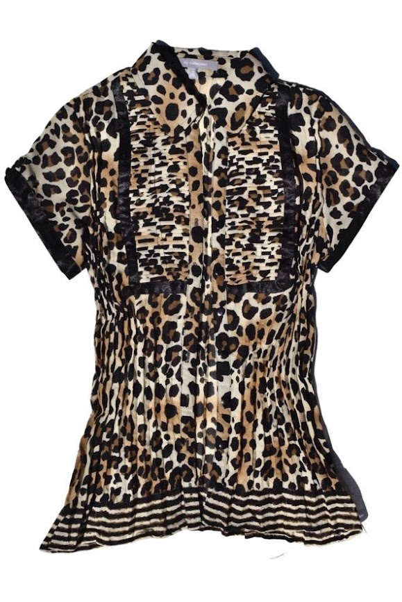Chic Leopard Print Ruffled Blouse