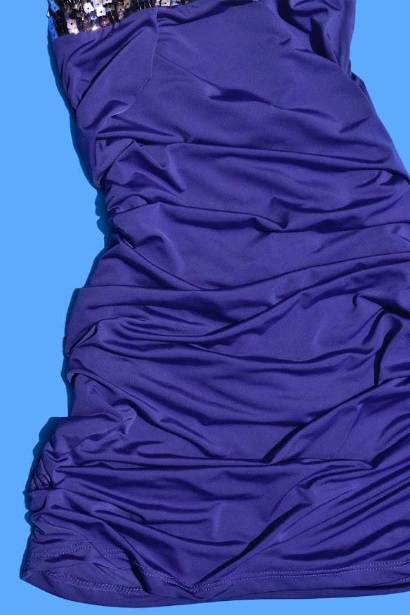 2000s Ruched Sequenced Mini Halter Dress