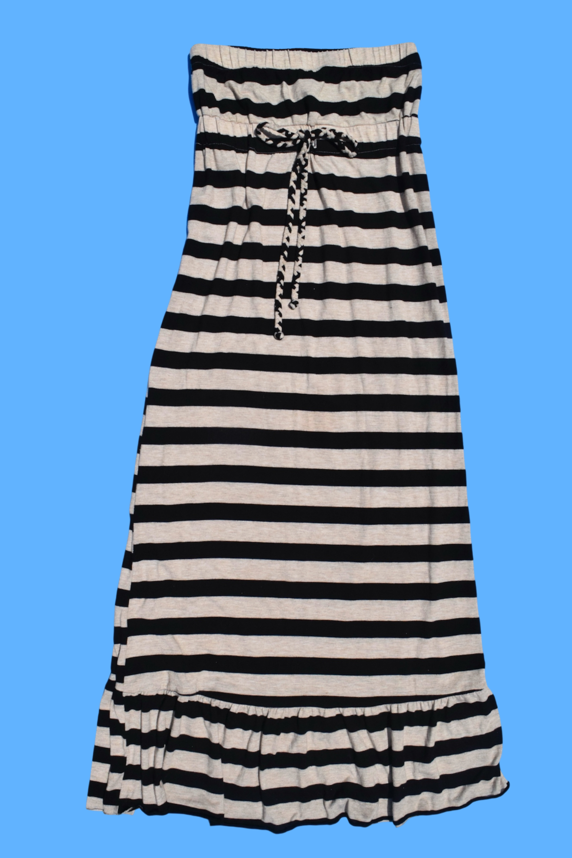 Indie Aesthetic Striped Tube Maxi Dress