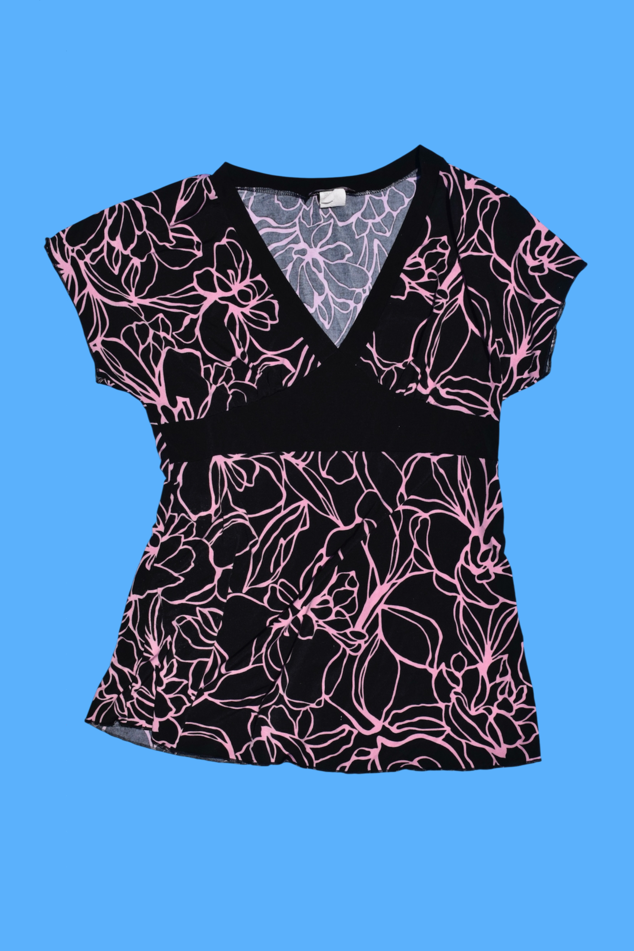 Y2k 2000s Whimsy Empire Waist V-Neck Blouse