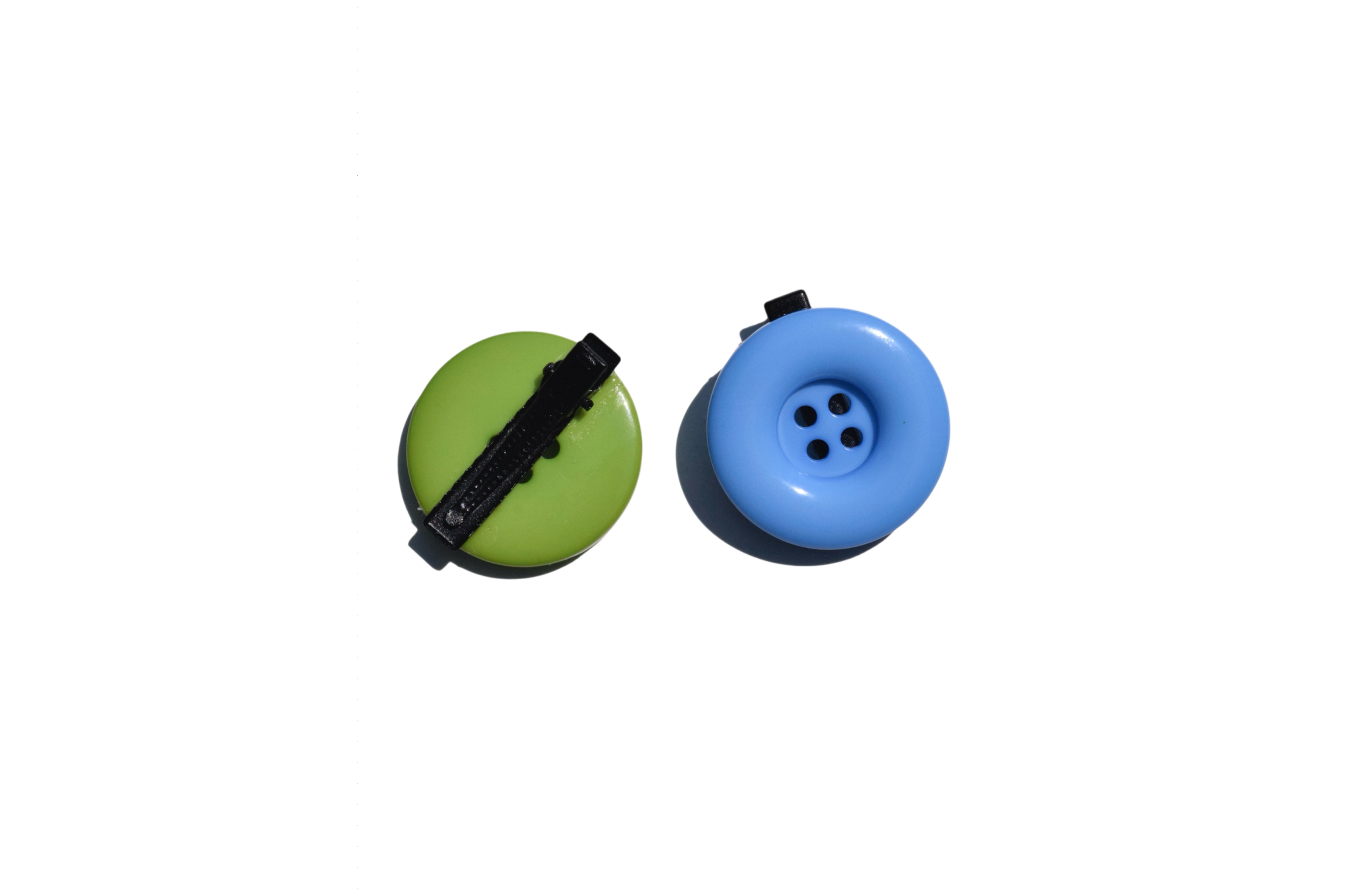 Handmade Chunky Dopamine Button Hair Clip Set